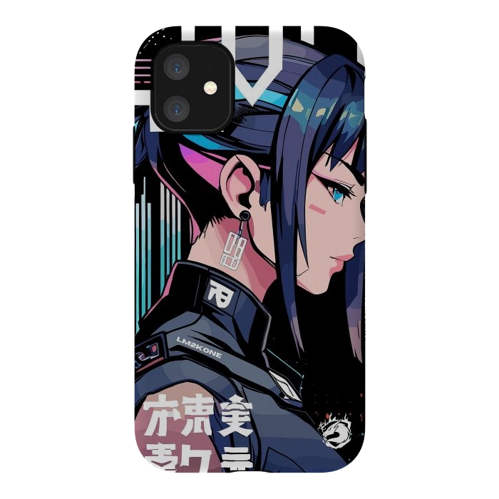 iPhone 11 StrongFit Symbolic Futuristic Girl by LM2Kone