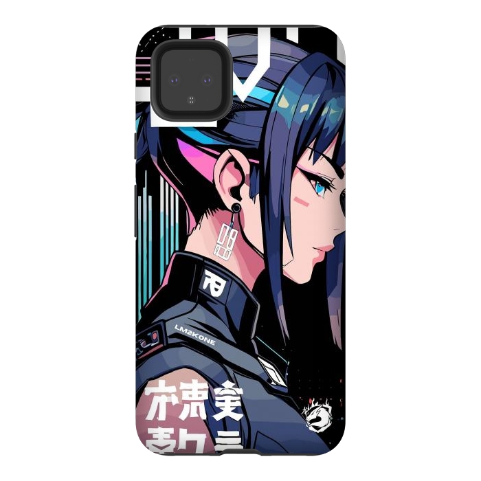 Pixel 4XL StrongFit Symbolic Futuristic Girl by LM2Kone