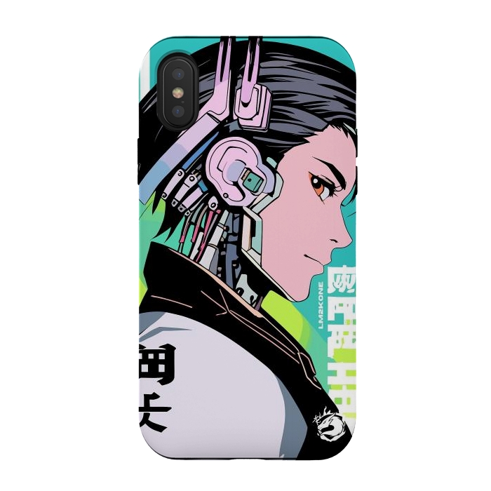 iPhone Xs / X StrongFit Cyberpunk Gaming Cyborg by LM2Kone