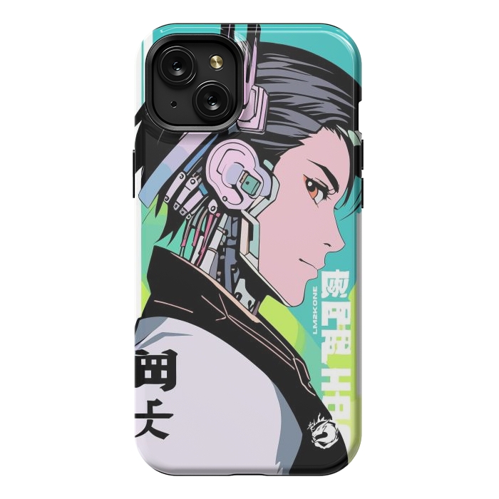 iPhone 15 Plus StrongFit Cyberpunk Gaming Cyborg by LM2Kone