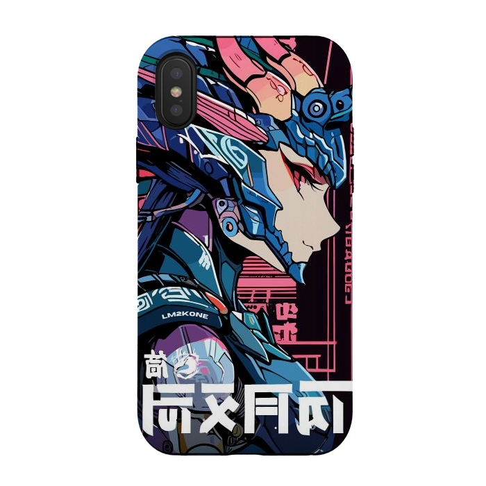 iPhone Xs / X StrongFit Cyberpunk Dragon Girl by LM2Kone