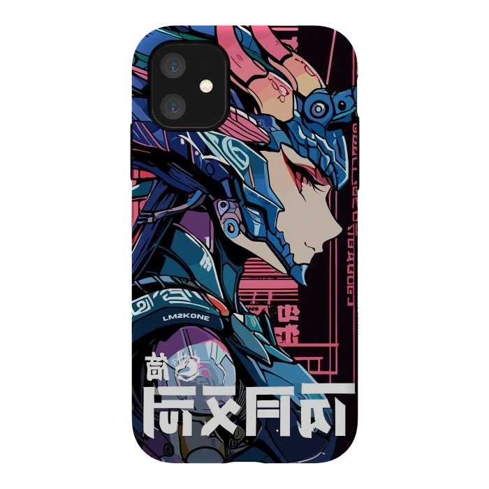 iPhone 11 StrongFit Cyberpunk Dragon Girl by LM2Kone