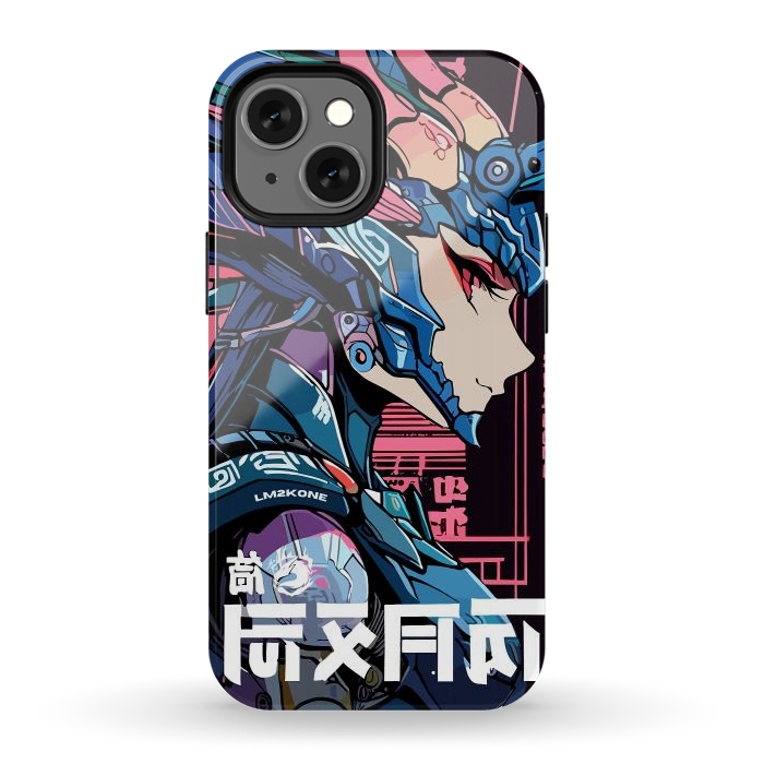 iPhone 12 mini StrongFit Cyberpunk Dragon Girl by LM2Kone