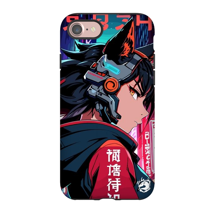 iPhone 7 StrongFit Cyberpunk Kitsune Girl by LM2Kone