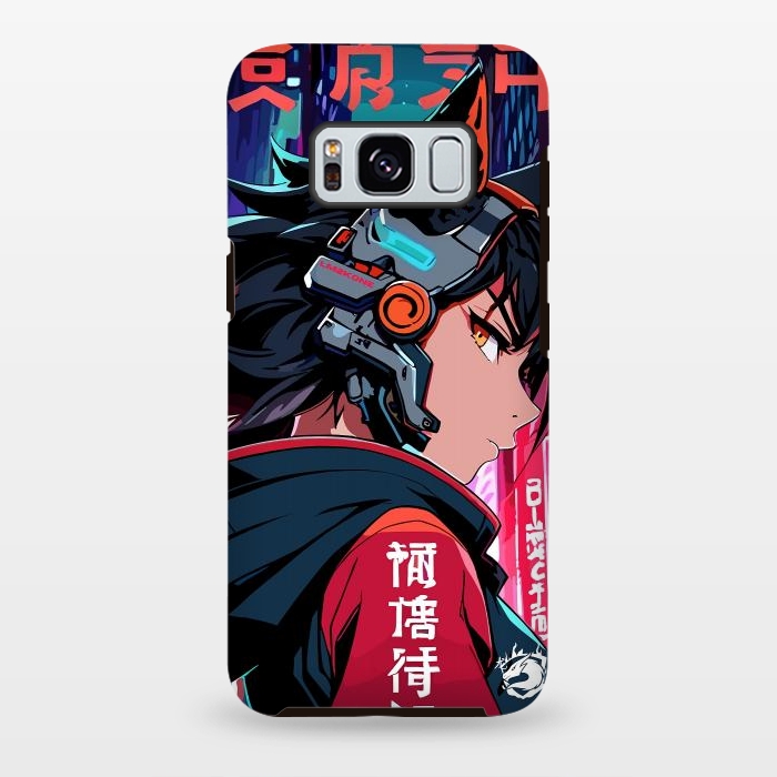 Galaxy S8 plus StrongFit Cyberpunk Kitsune Girl by LM2Kone