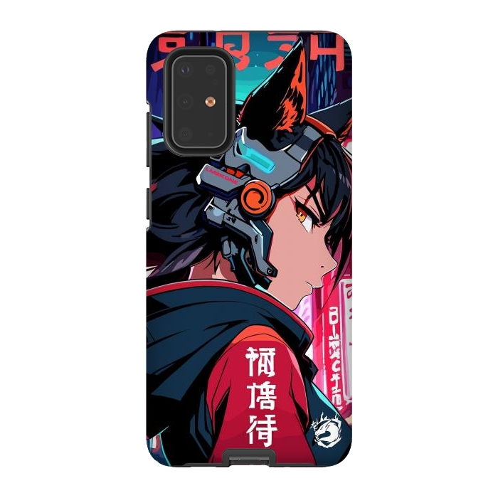 Galaxy S20 Plus StrongFit Cyberpunk Kitsune Girl by LM2Kone