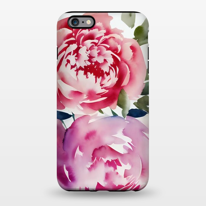 iPhone 6/6s plus StrongFit Pink watercolour peonies - painted romantic flowers by Oana 