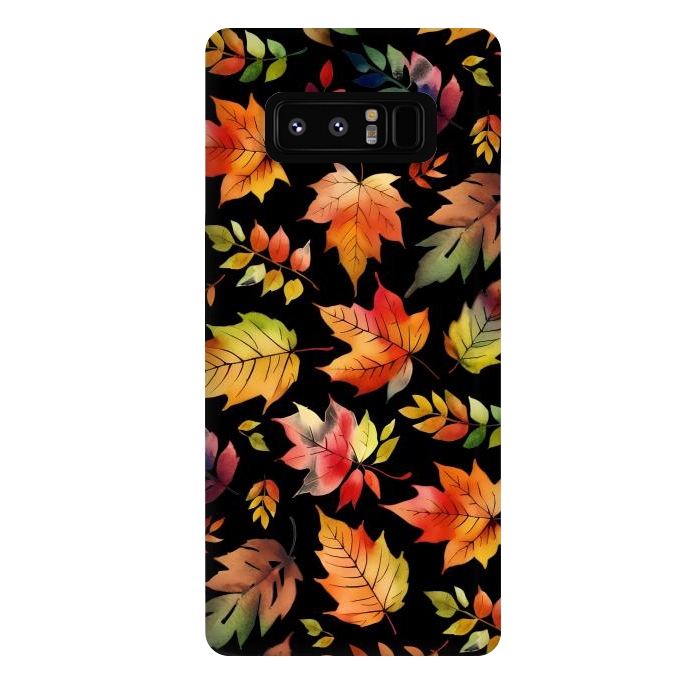 Galaxy Note 8 StrongFit Watercolour autumn leaves - orange fall foliage by Oana 