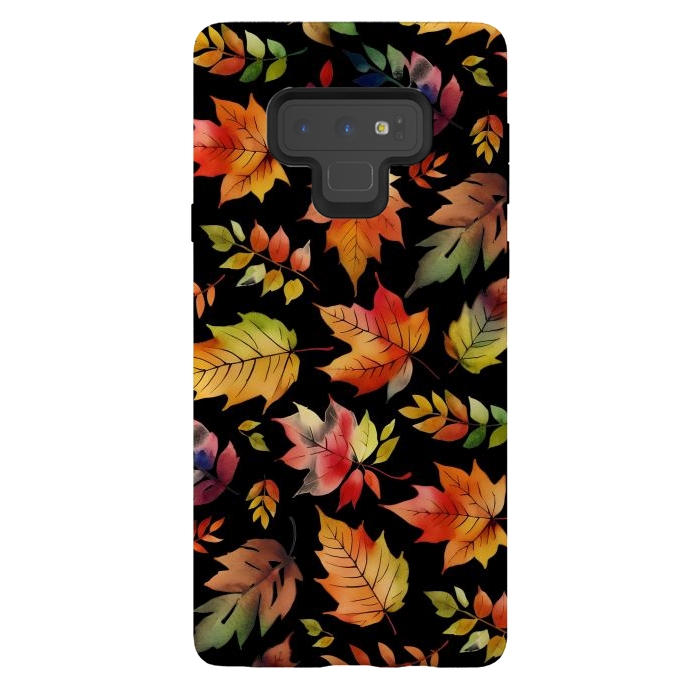 Galaxy Note 9 StrongFit Watercolour autumn leaves - orange fall foliage by Oana 