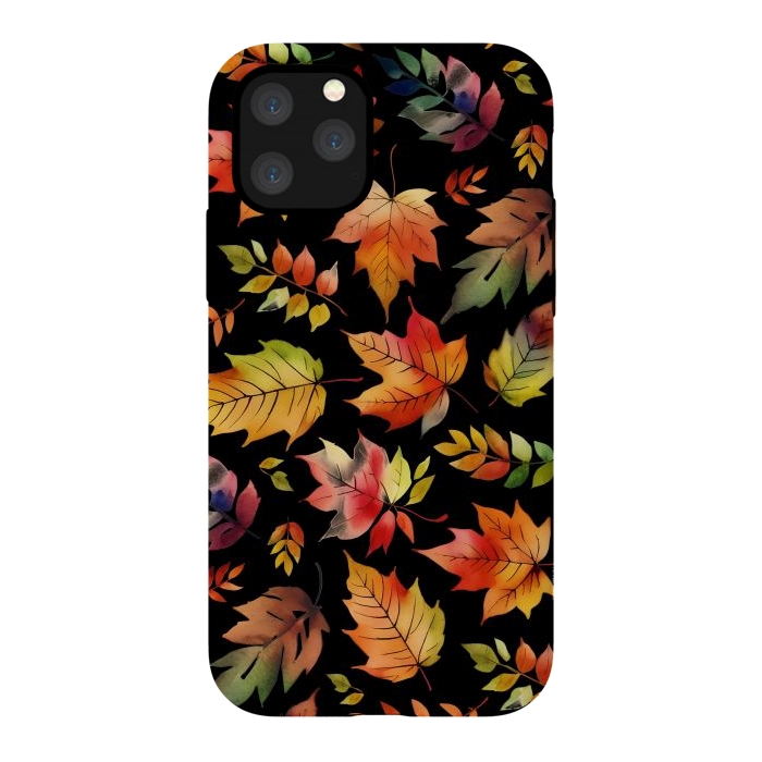 iPhone 11 Pro StrongFit Watercolour autumn leaves - orange fall foliage by Oana 