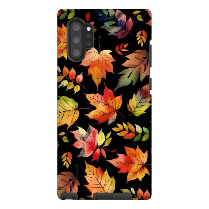 Galaxy Note 10 plus StrongFit Watercolour autumn leaves - orange fall foliage by Oana 