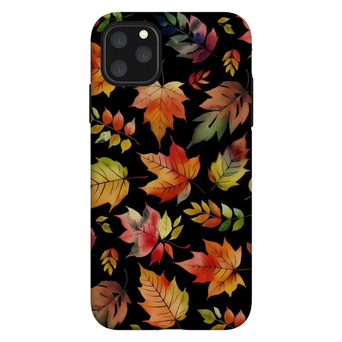 iPhone 11 Pro Max StrongFit Watercolour autumn leaves - orange fall foliage by Oana 