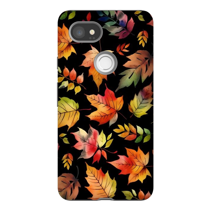 Pixel 2XL StrongFit Watercolour autumn leaves - orange fall foliage by Oana 