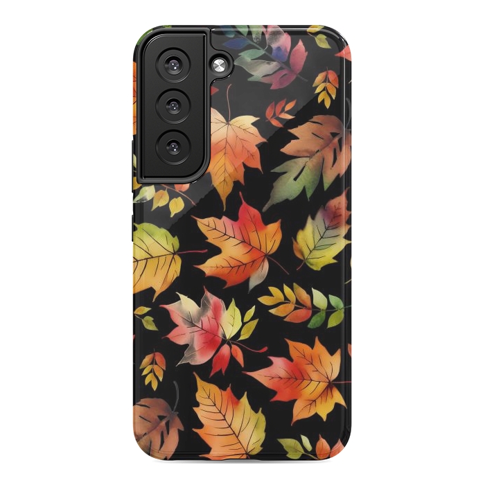 Galaxy S22 StrongFit Watercolour autumn leaves - orange fall foliage by Oana 