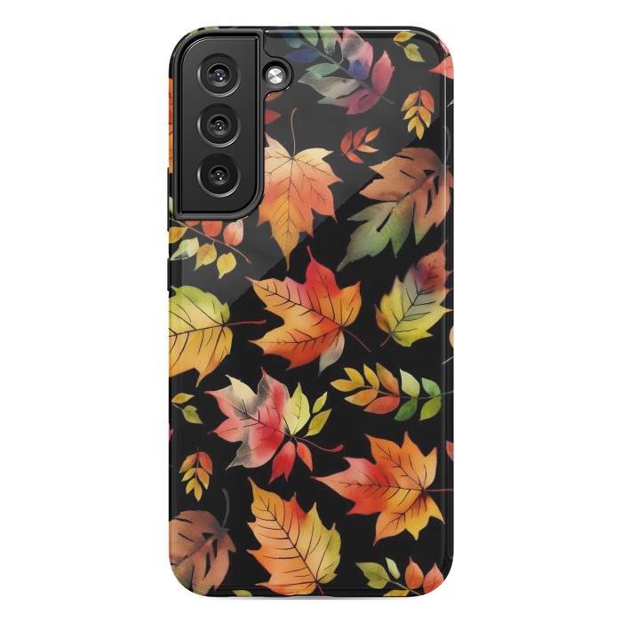 Galaxy S22 plus StrongFit Watercolour autumn leaves - orange fall foliage by Oana 