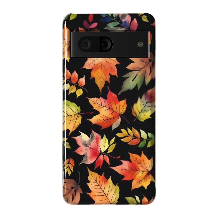 Pixel 7 StrongFit Watercolour autumn leaves - orange fall foliage by Oana 