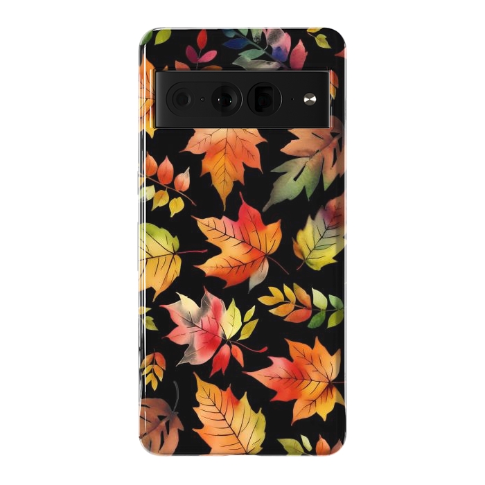 Pixel 7 Pro StrongFit Watercolour autumn leaves - orange fall foliage by Oana 