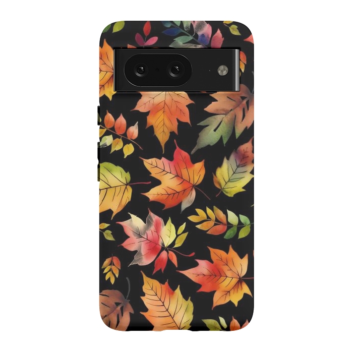 Pixel 8 StrongFit Watercolour autumn leaves - orange fall foliage by Oana 