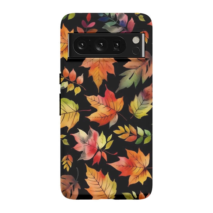 Pixel 8 Pro StrongFit Watercolour autumn leaves - orange fall foliage by Oana 