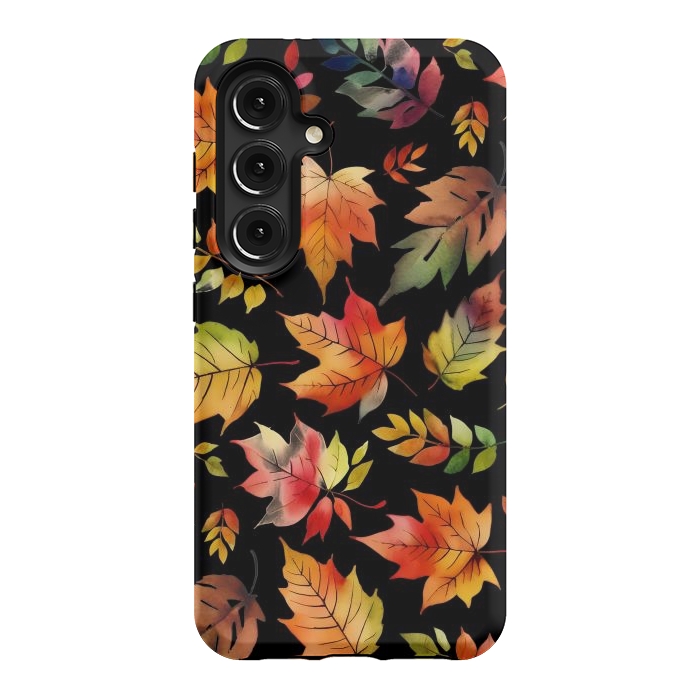 Galaxy S24 StrongFit Watercolour autumn leaves - orange fall foliage by Oana 