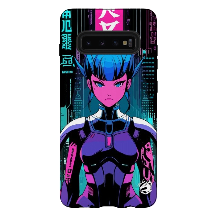 Galaxy S10 plus StrongFit Cyberpunk Japan Neon by LM2Kone