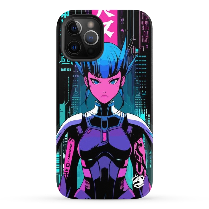 iPhone 12 Pro Max StrongFit Cyberpunk Japan Neon by LM2Kone