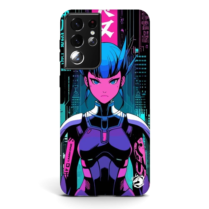 Galaxy S21 ultra StrongFit Cyberpunk Japan Neon by LM2Kone