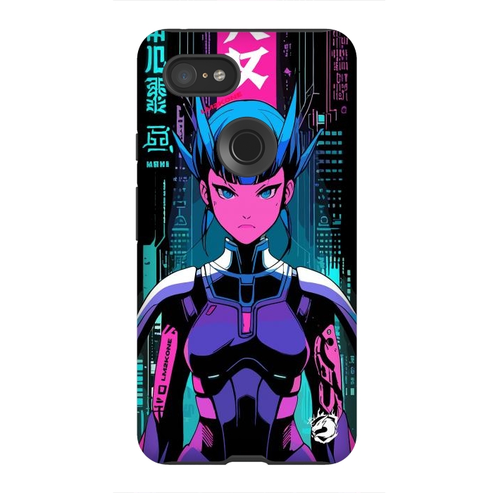 Pixel 3XL StrongFit Cyberpunk Japan Neon by LM2Kone