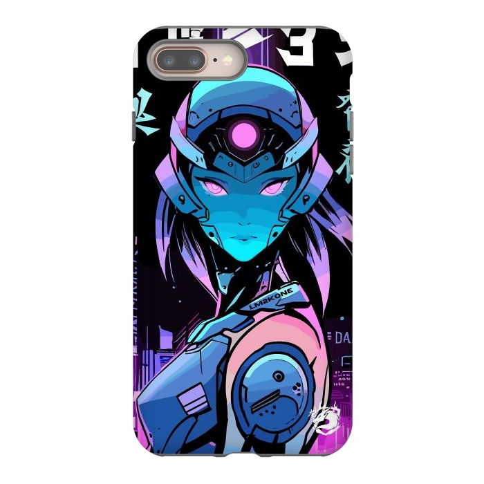 iPhone 7 plus StrongFit Neon Cyborg Girl by LM2Kone