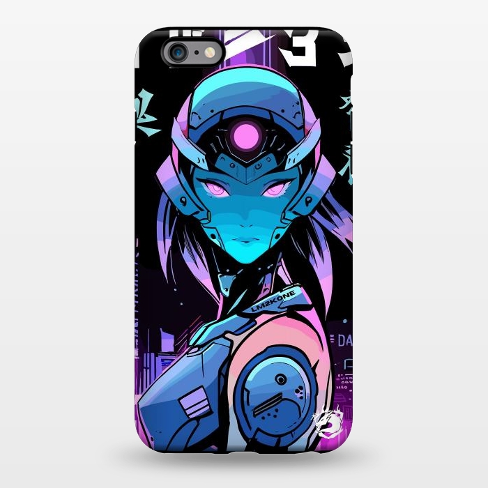 iPhone 6/6s plus StrongFit Neon Cyborg Girl by LM2Kone