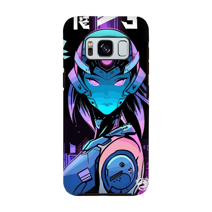 Galaxy S8 StrongFit Neon Cyborg Girl by LM2Kone