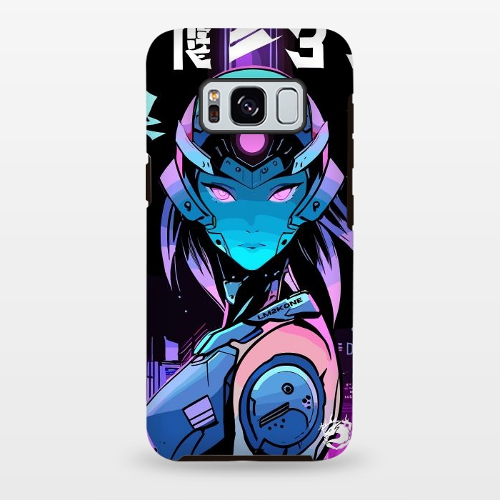 Galaxy S8 plus StrongFit Neon Cyborg Girl by LM2Kone