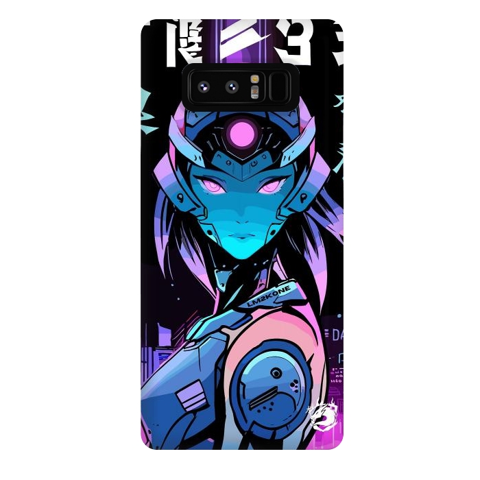 Galaxy Note 8 StrongFit Neon Cyborg Girl by LM2Kone