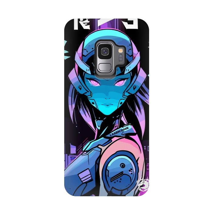 Galaxy S9 StrongFit Neon Cyborg Girl by LM2Kone