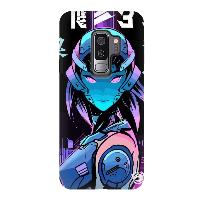 Galaxy S9 plus StrongFit Neon Cyborg Girl by LM2Kone