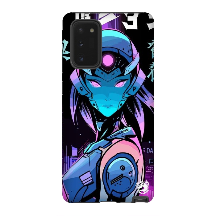 Galaxy Note 20 StrongFit Neon Cyborg Girl by LM2Kone