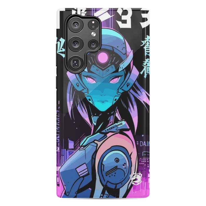 Galaxy S22 Ultra StrongFit Neon Cyborg Girl by LM2Kone