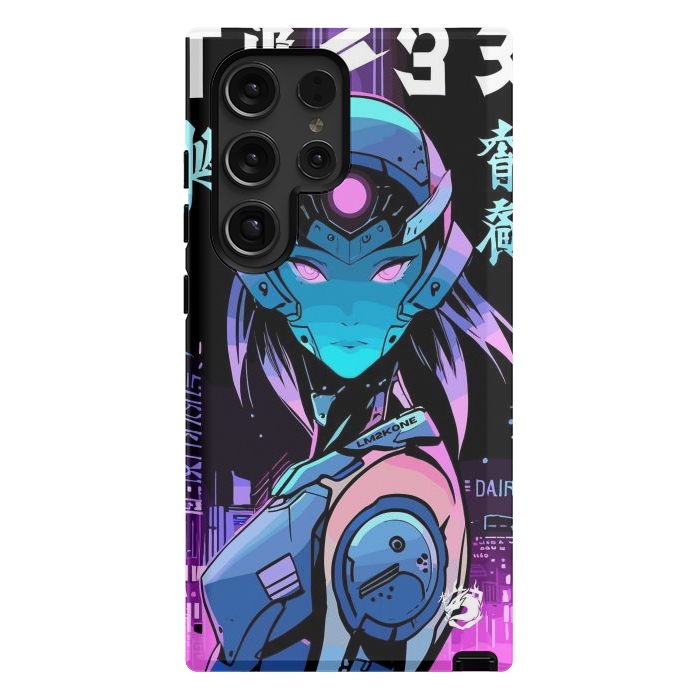 Galaxy S24 Ultra StrongFit Neon Cyborg Girl by LM2Kone