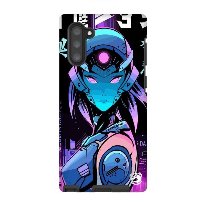 Galaxy Note 10 StrongFit Neon Cyborg Girl by LM2Kone