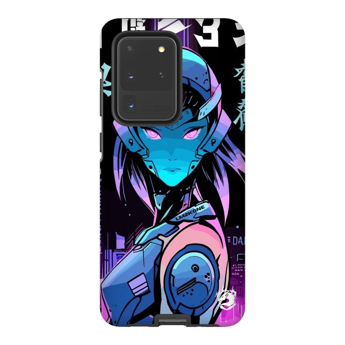 Galaxy S20 Ultra StrongFit Neon Cyborg Girl by LM2Kone