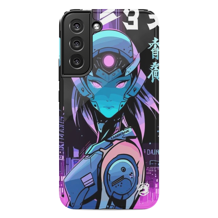 Galaxy S22 plus StrongFit Neon Cyborg Girl by LM2Kone