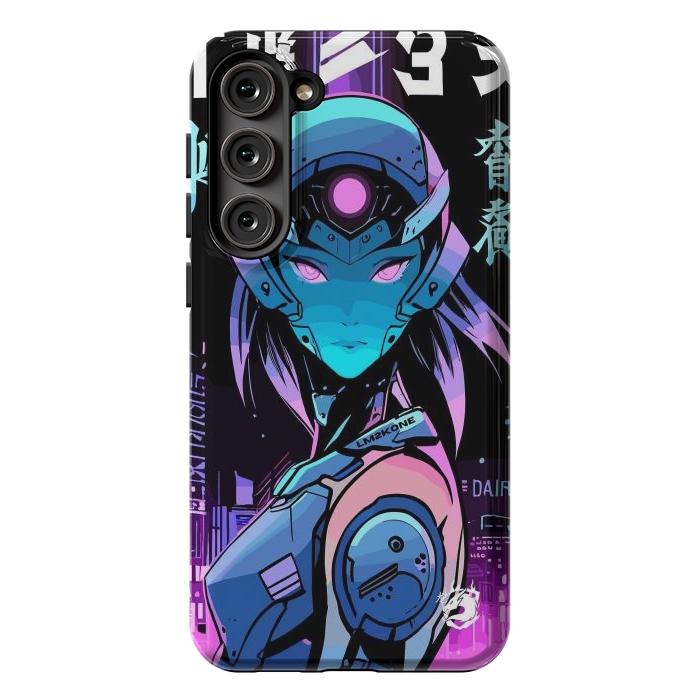 Galaxy S23 Plus StrongFit Neon Cyborg Girl by LM2Kone