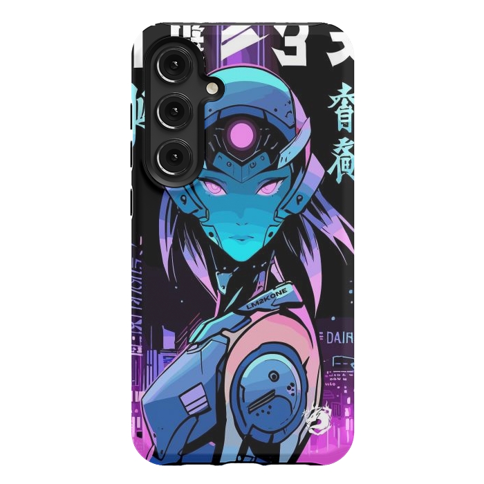 Galaxy S24 Plus StrongFit Neon Cyborg Girl by LM2Kone