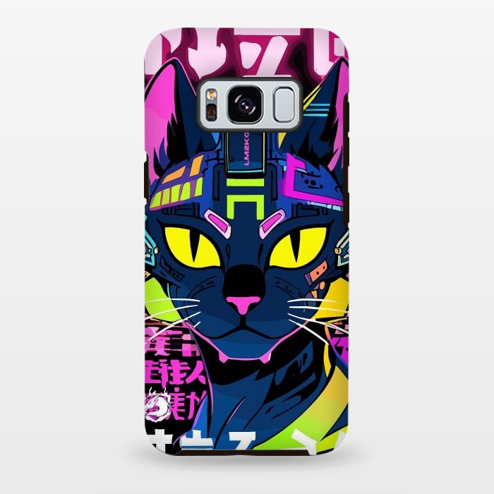 Galaxy S8 plus StrongFit Cyberpunk Cat Neon by LM2Kone