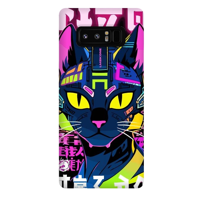 Galaxy Note 8 StrongFit Cyberpunk Cat Neon by LM2Kone