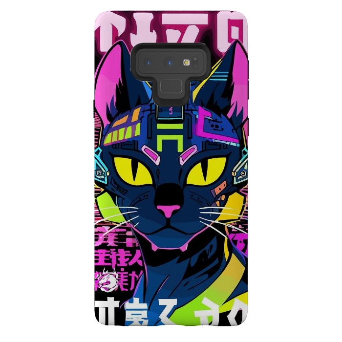 Galaxy Note 9 StrongFit Cyberpunk Cat Neon by LM2Kone