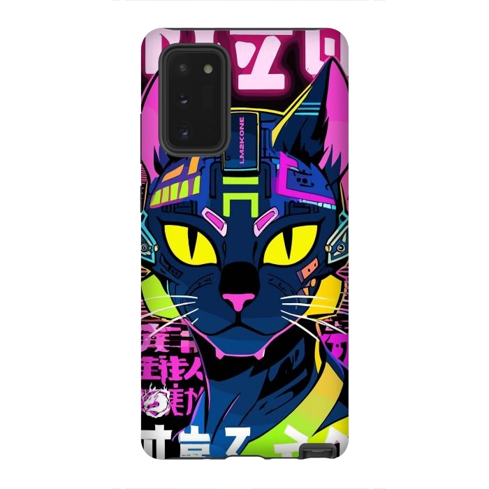 Galaxy Note 20 StrongFit Cyberpunk Cat Neon by LM2Kone