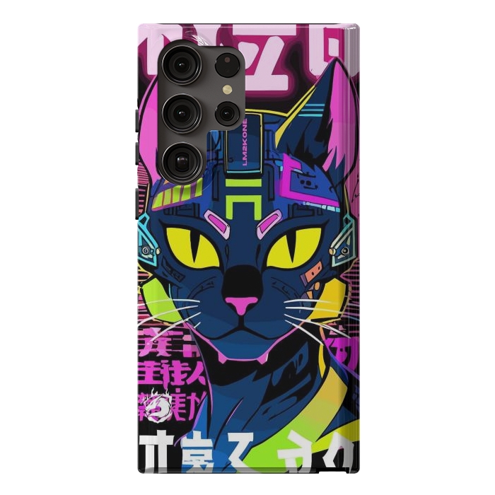 Galaxy S23 Ultra StrongFit Cyberpunk Cat Neon by LM2Kone