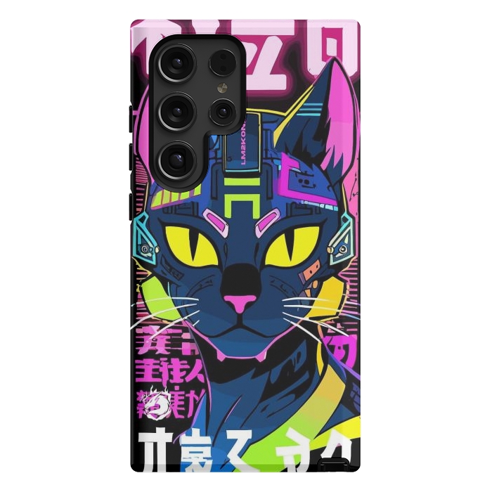 Galaxy S24 Ultra StrongFit Cyberpunk Cat Neon by LM2Kone