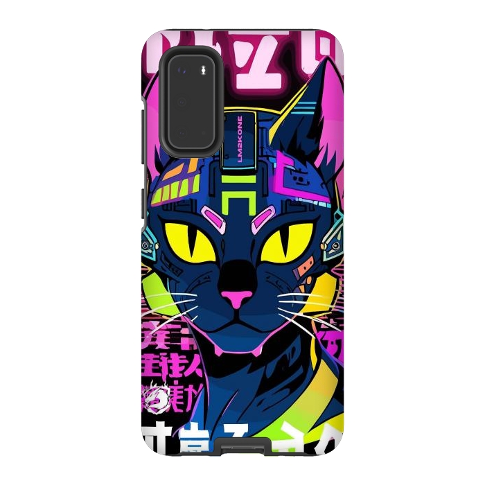 Galaxy S20 StrongFit Cyberpunk Cat Neon by LM2Kone